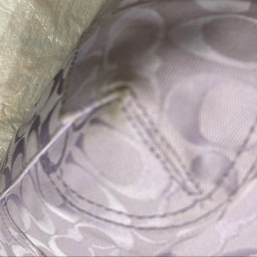 Coach rare purple leather and canvas signature c tote bag